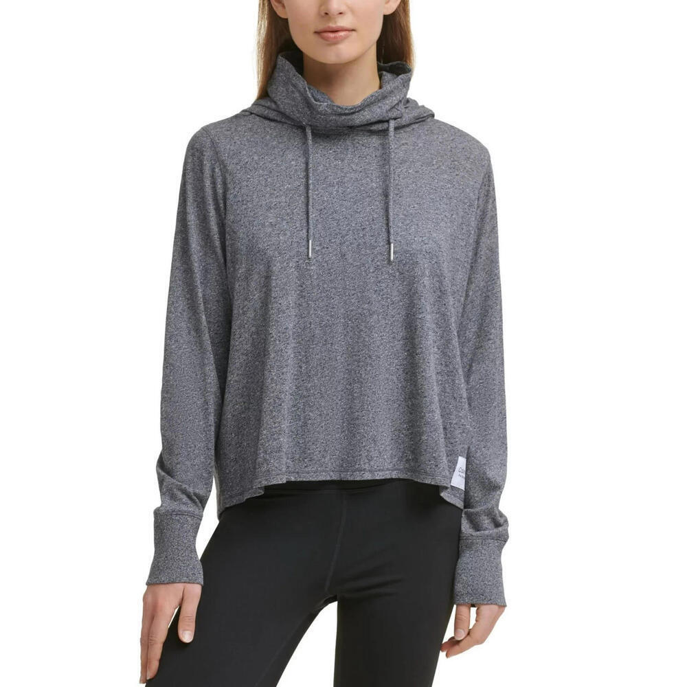 Calvin Klein Womens Performance face-Cover Hoodie gray Size M MSRP $50